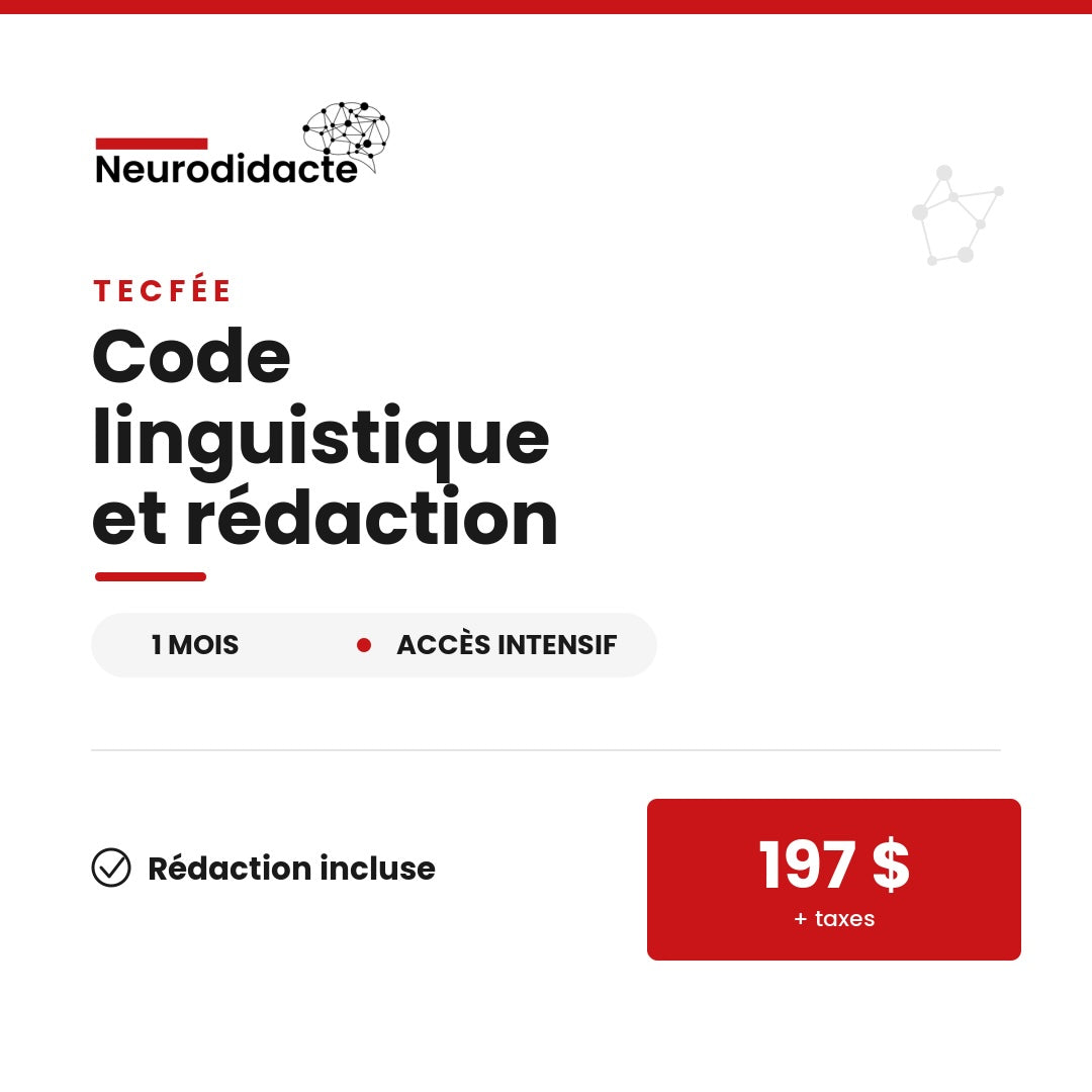 TECFÉE | Code linguistique | 1 mois