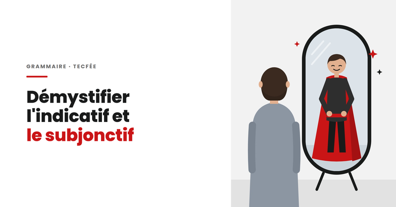 Une personne se regarde dans un miroir et son reflet est un superhéros en cape rouge.