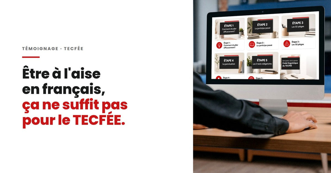 Une personne étudie devant un écran d’ordinateur pour préparer le TECFÉE.