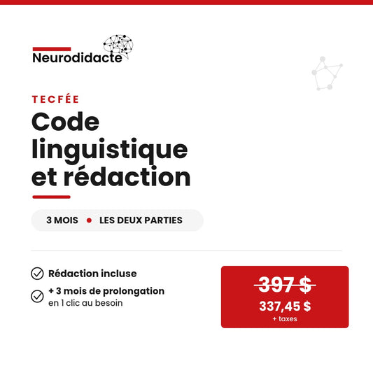 TECFÉE | Code linguistique et rédaction | 3 mois
