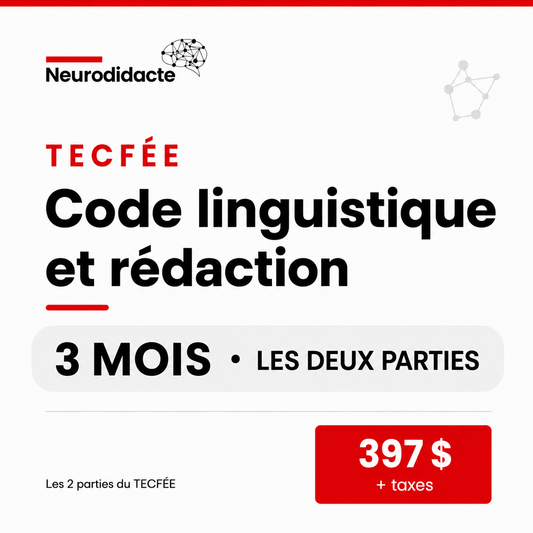 TECFÉE | Code linguistique et rédaction | 3 mois