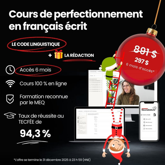 (6 mois)_CODE LINGUISTIQUE + RÉDACTION_ Cours de perfectionnement en français écrit – TECFÉE et autres tests de français