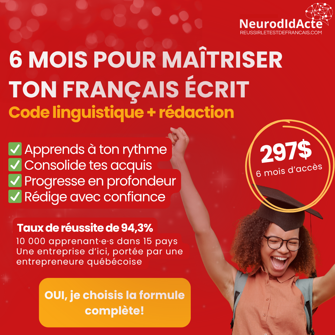 Maîtrise du français écrit - Code linguistique + Rédaction (6 mois)