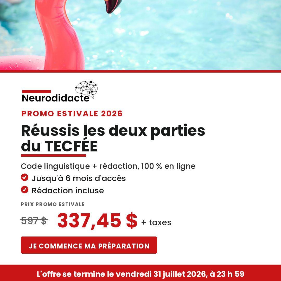 TECFÉE | Code linguistique et rédaction | PROMO ESTIVALE 2026 | 3 mois + 3 mois